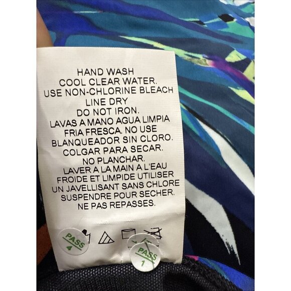 Swim Solutions Women's Size 18 Tropical Print Tummy Control Bow Front Swimdress - Picture 9 of 11